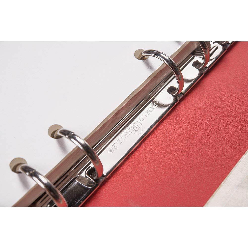 Labon's Binder Closure Refillable Writing Filofax Softcover Rhombic Banded Personal Organizer for A6 Insert Loose Leaf Paper/ Planner Calendar/ Weekly Monthly Schedule Stainless Steel 6 Rings Green