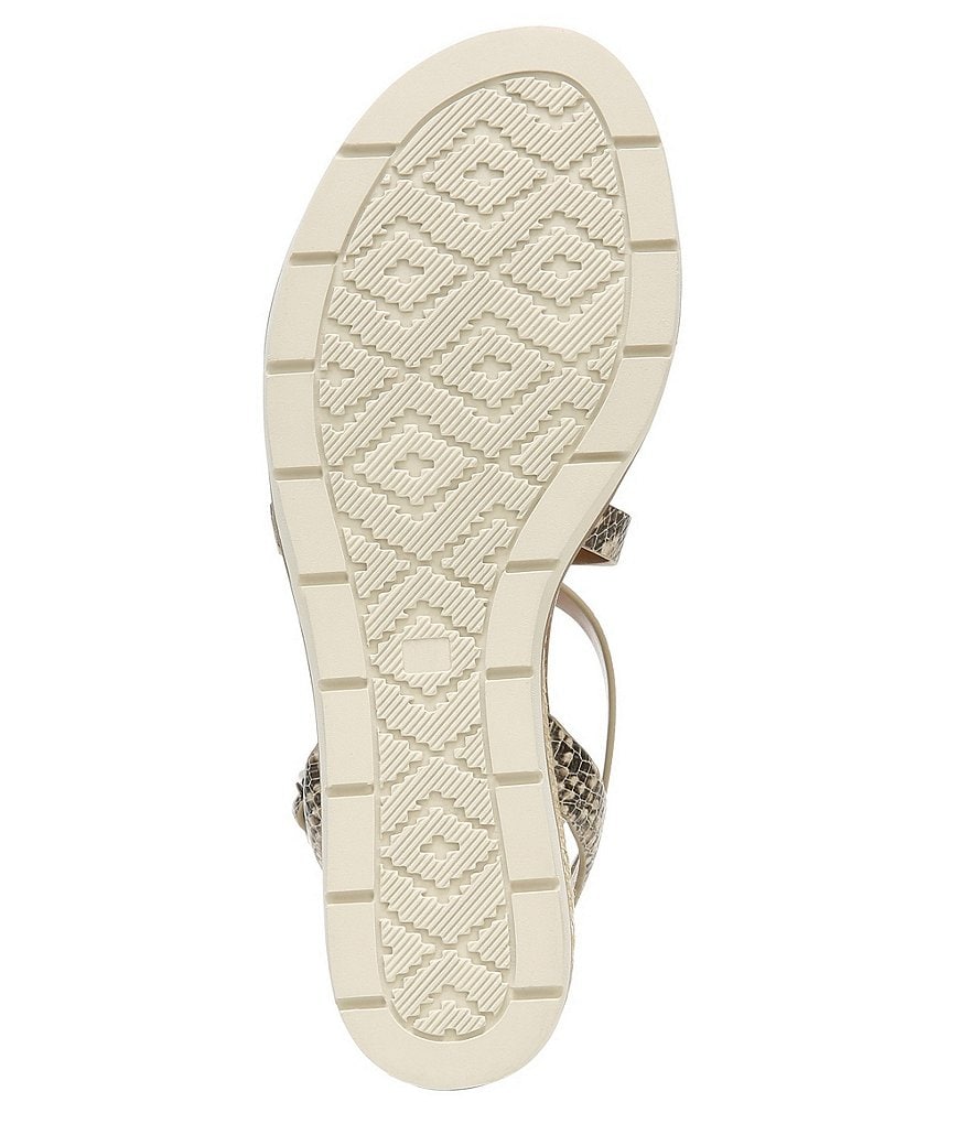 Zodiac Angelica Snake Print Criss Cross Strap Wedge Sandals