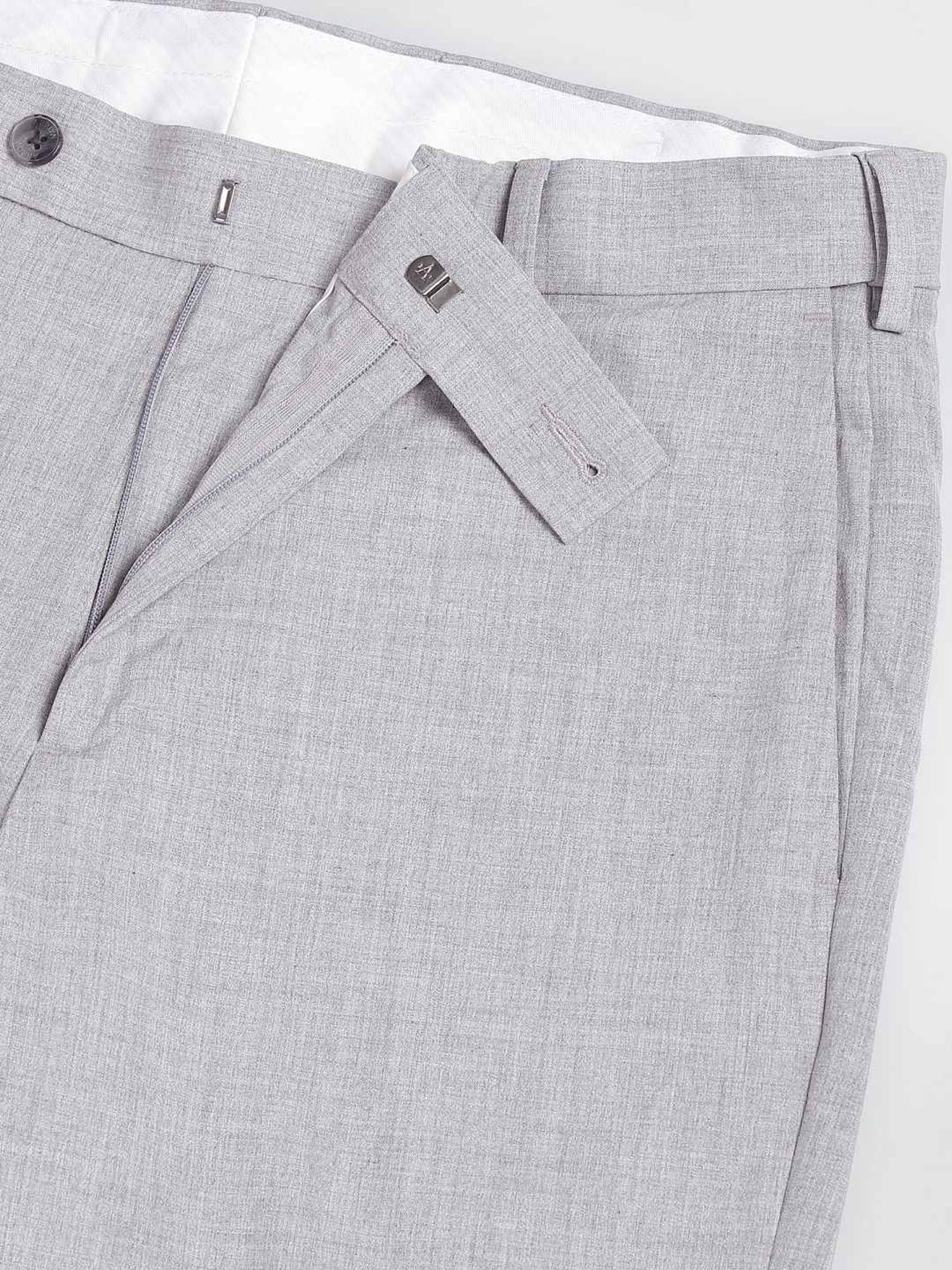 Arrow Grey Slim Fit Self Pattern Trousers