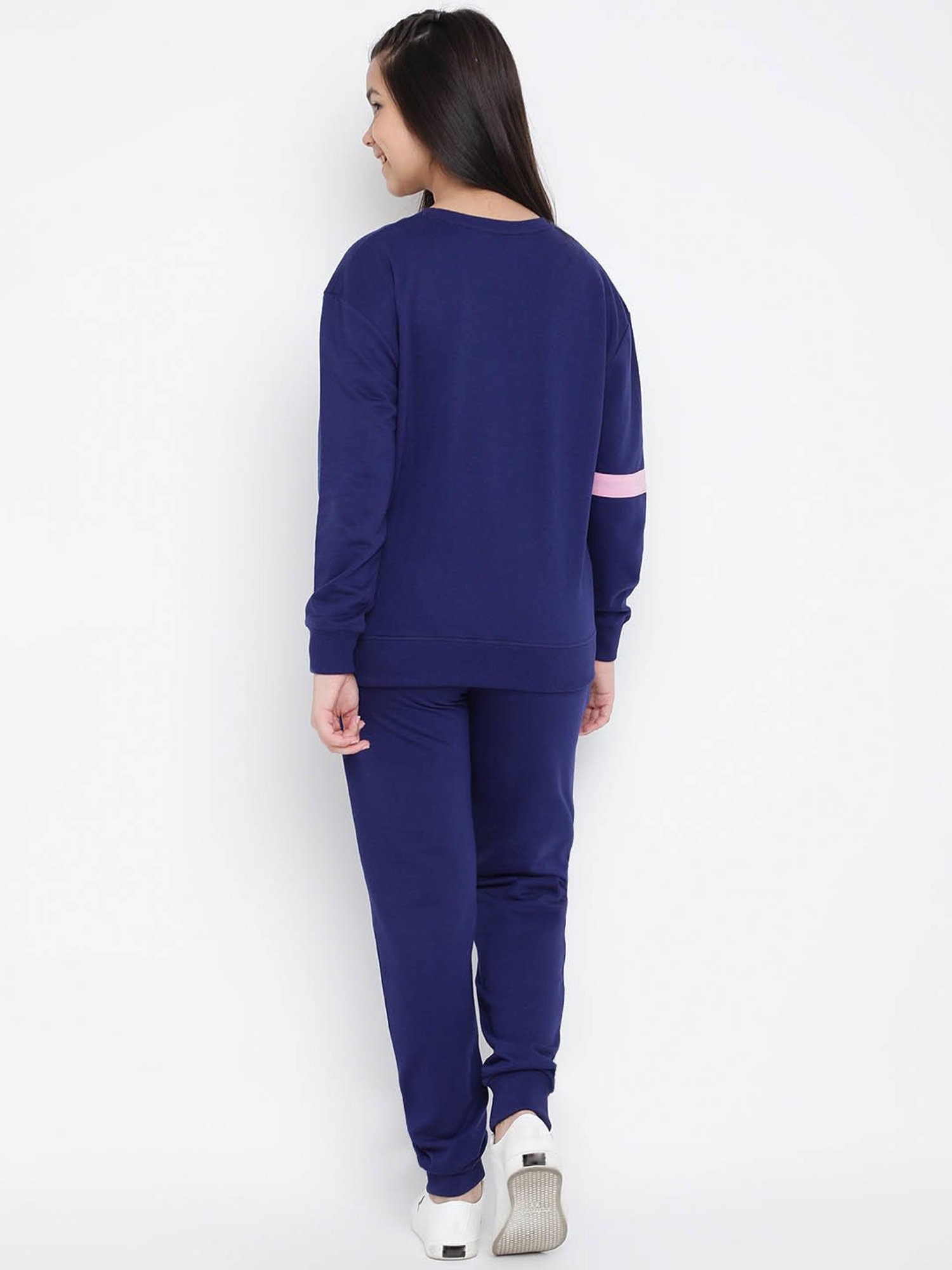 Lil Tomatoes Kids Navy Printed Full Sleeves Tracksuit