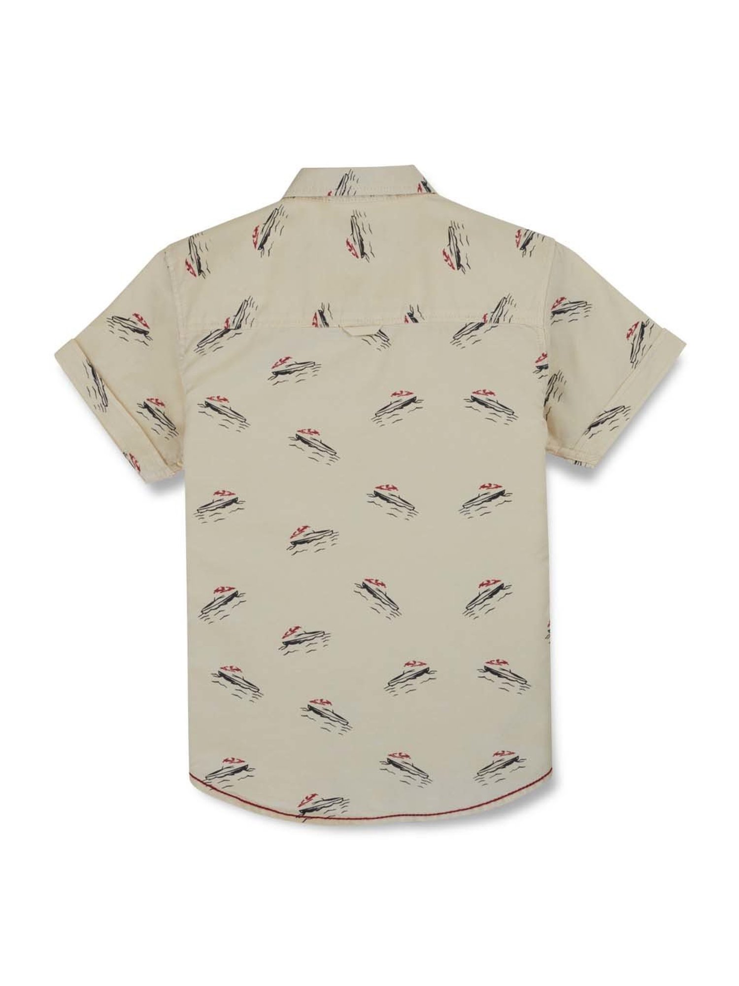 Gini & Jony Kids Beige Printed Shirt