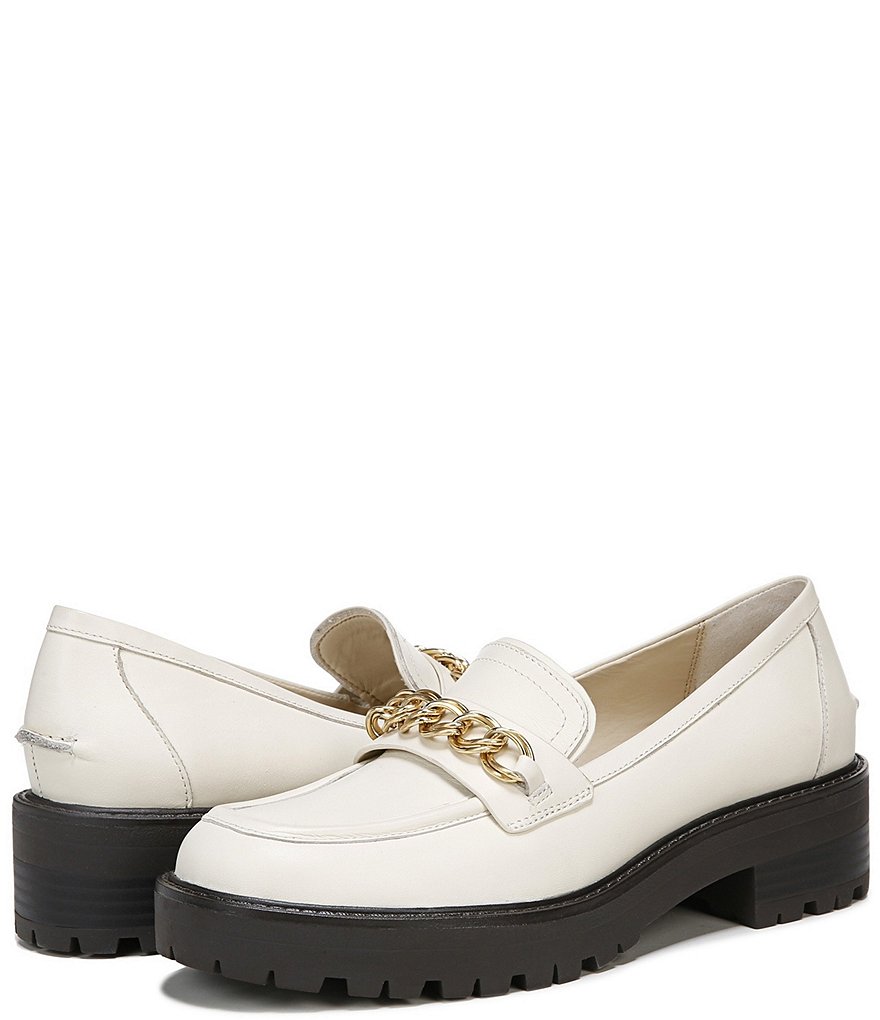 Sam Edelman Taelor Leather Almond Toe Chain Detail Loafers