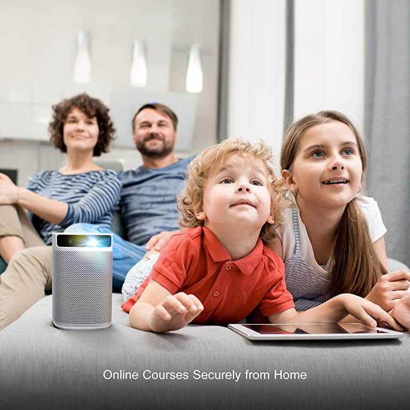 MOGO Pro Mini Portable Projector SmartTrue 1080P Full HD 300 ANSI Lumen Android TV 90 HarmanKardon Speakers 30000 Hours Lamp Life The Only 1080P Android TV Portable Projector