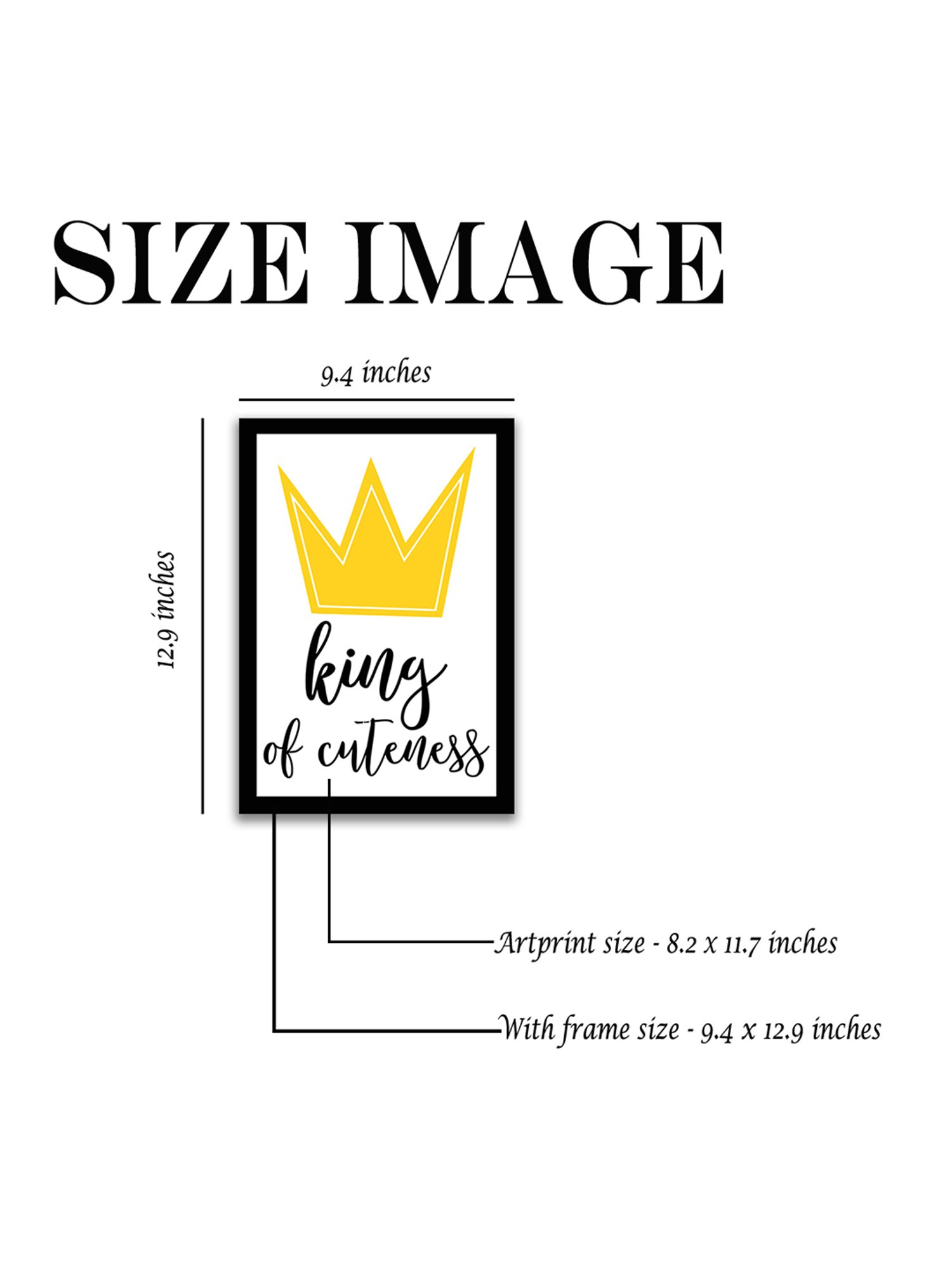 Art Street King of Cuteness Printed Yellow Engineered Wood Wall Art