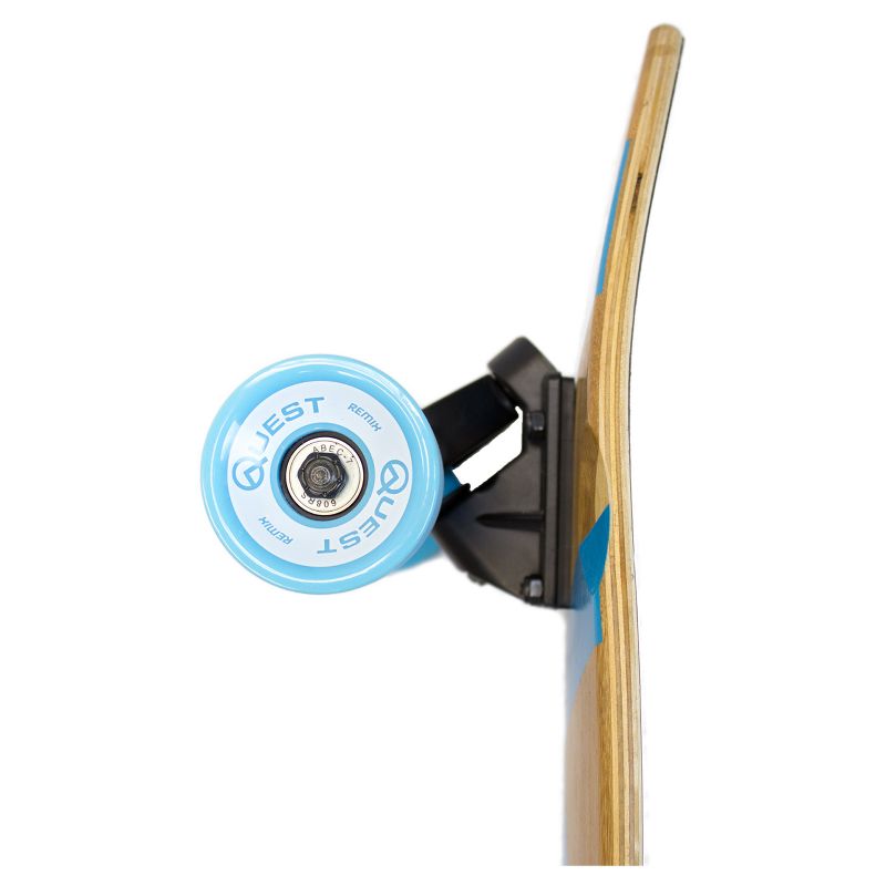 Quest Super Cruiser REMIX 36" Longboard Skateboard - Aqua Blue/Wood