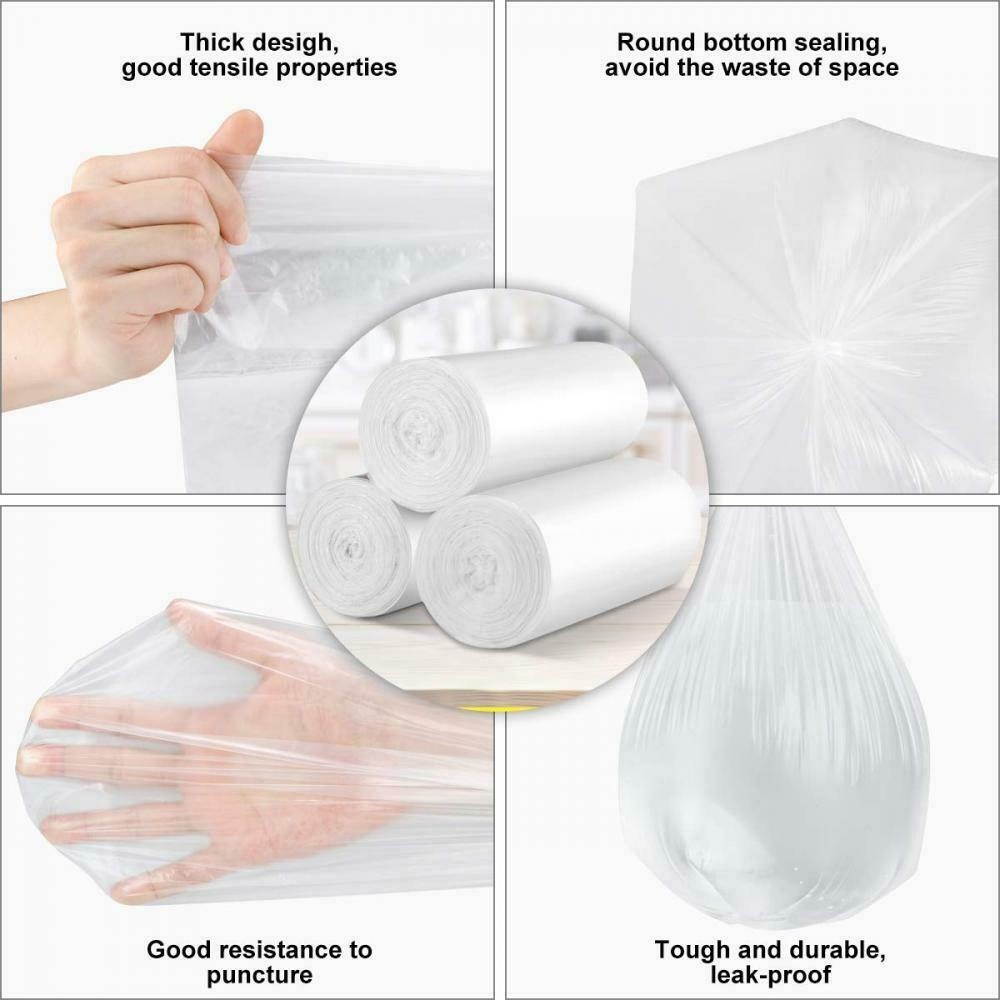 Small Trash Bags Kitchen Garbage - 4 Gallon Clear Strong...