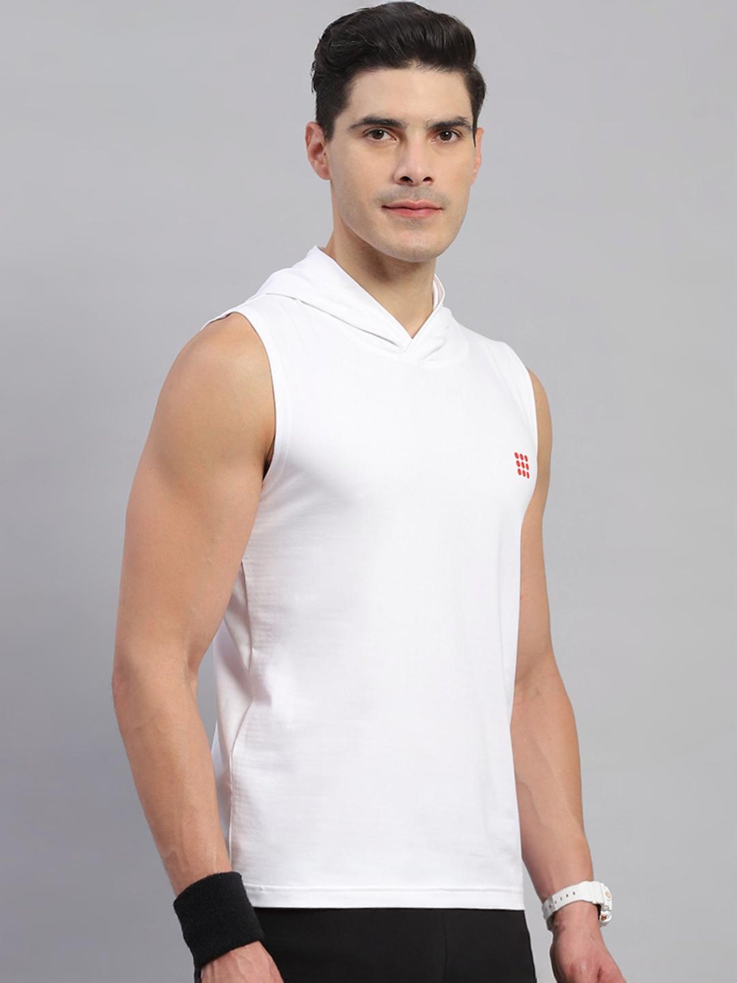 Rock.it White Cotton Regular Fit Tank Tee