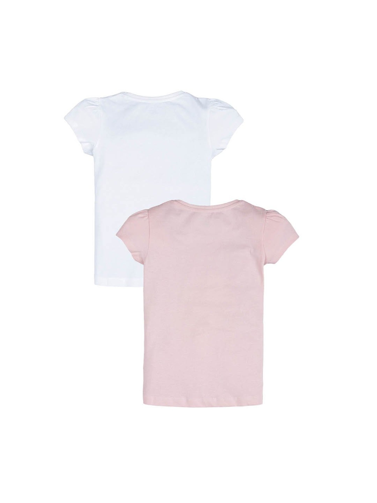 Plum Tree Kids White & Pink Printed T-Shirt (Pack Of 2)