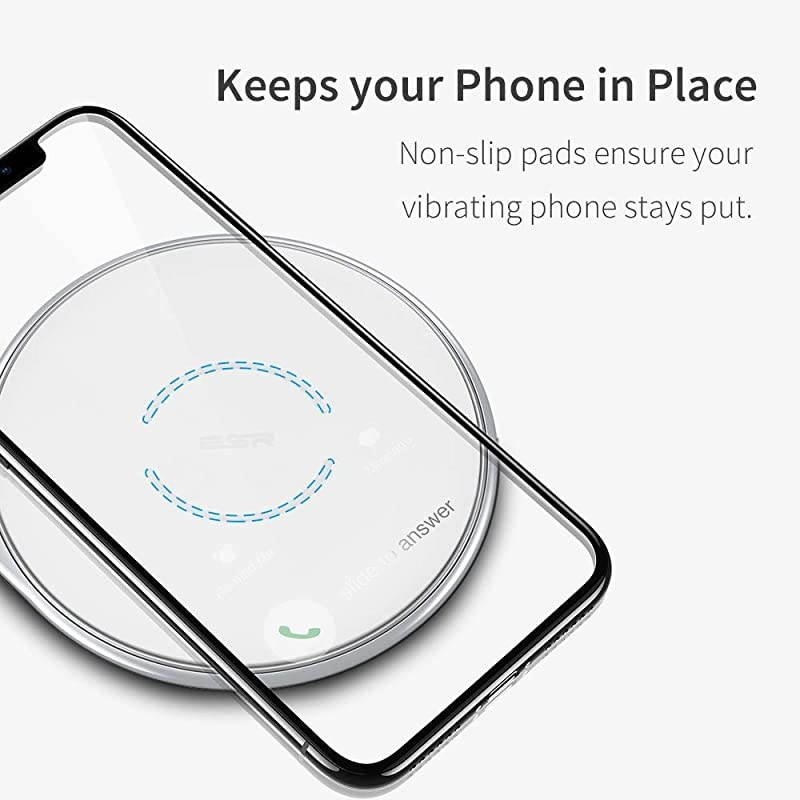 Wireless Charger Metal Frame UltraThin Fast Charging Pad 75W Compatible iPhone 1111 Pro11 Pro MaxXRXS 10W Fast Charging Galaxy S10S10+S10eNote10 Google Pixel 3No AC Adapter Silver