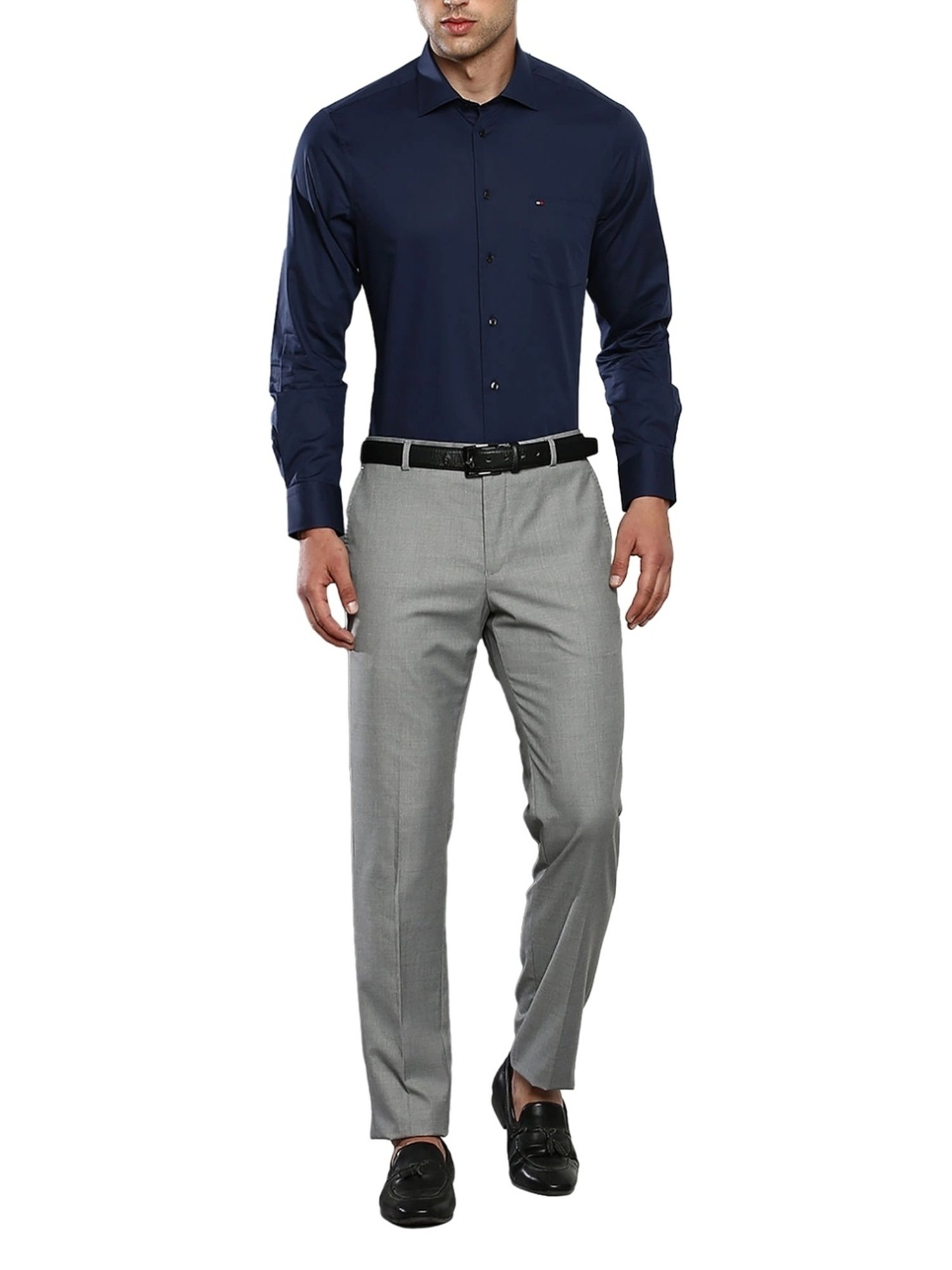 Tommy Hilfiger Pale Liquid Grey Regular Fit Trousers