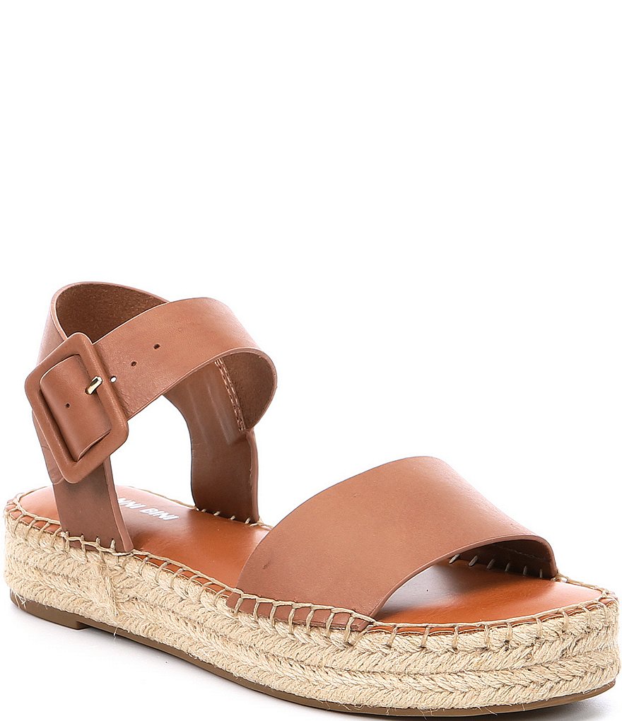 Gianni Bini Kaygan Leather Espadrille Flatform Sandals
