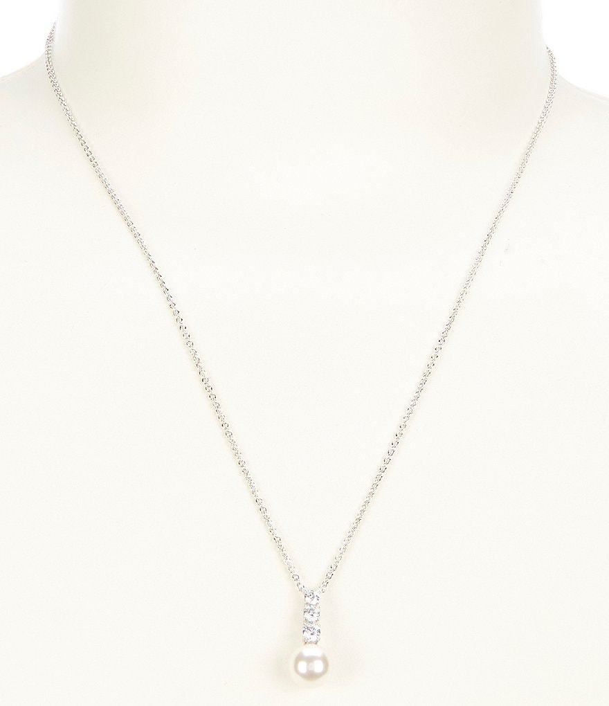 Nadri Camila Pearl and CZ drop necklace