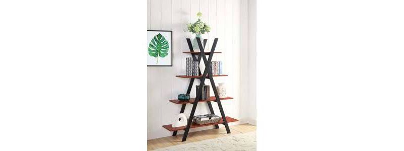 59" Oxford A Bookshelf Cherry/Black - Breighton Home