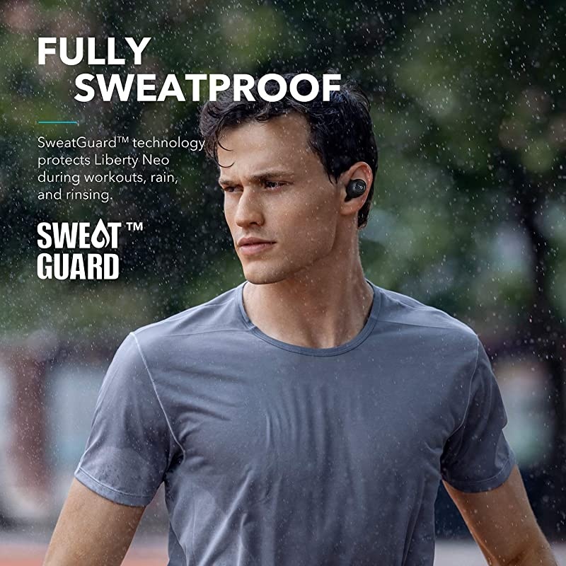 Upgraded Anker  Liberty Neo True Wireless Earbuds Pumping Bass IPX7 Waterproof Secure Fit Bluetooth 5 Headphones Stereo Calls Noise Isolation One Step Pairing Sports Red