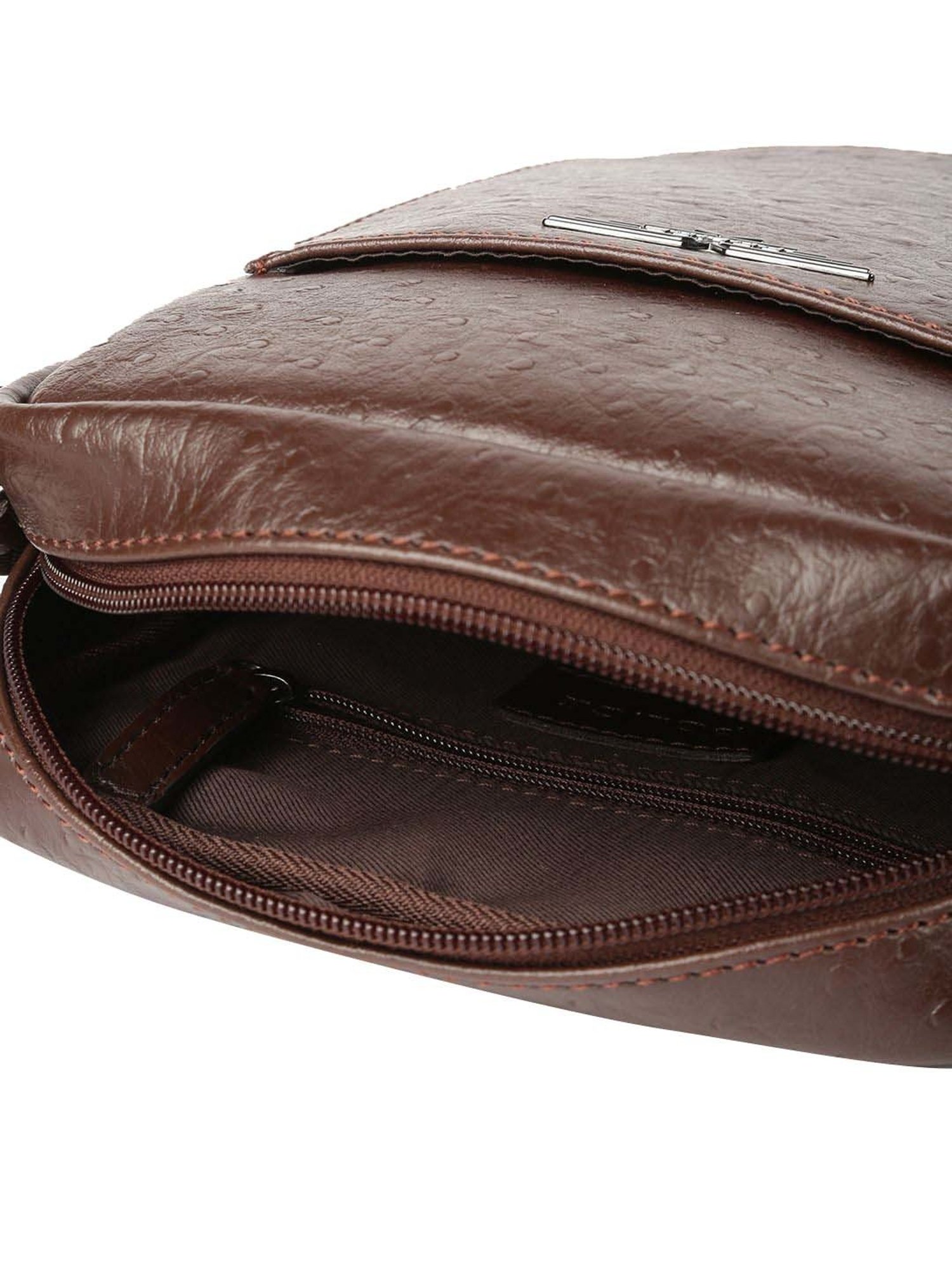 Police Brown Textured Medium Cross Body Bag