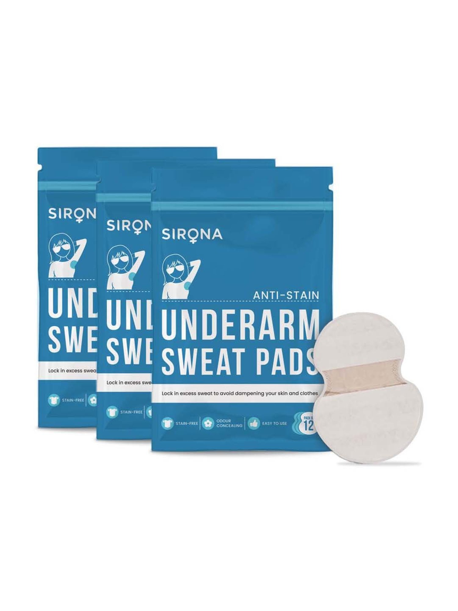 Sirona Anti Stain Underarm Sweat Pads - 36 Pads