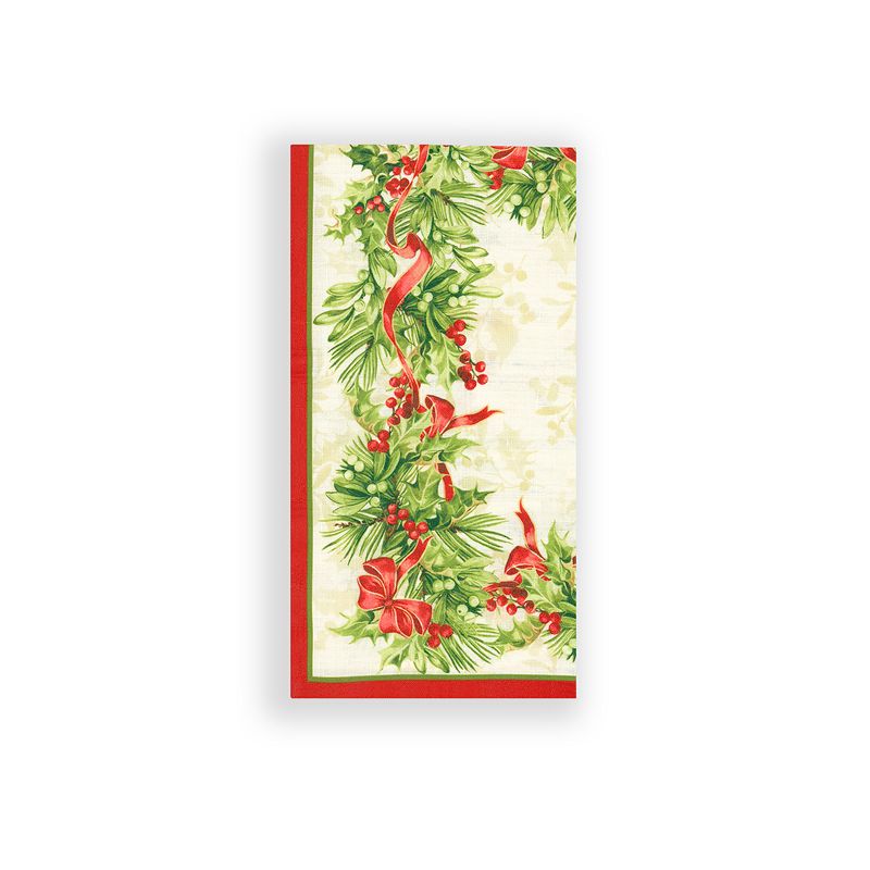 Holly Traditions Holiday Napkins, Set of 4 - 17" x 17" - Red/Green - Elrene Home Fashions