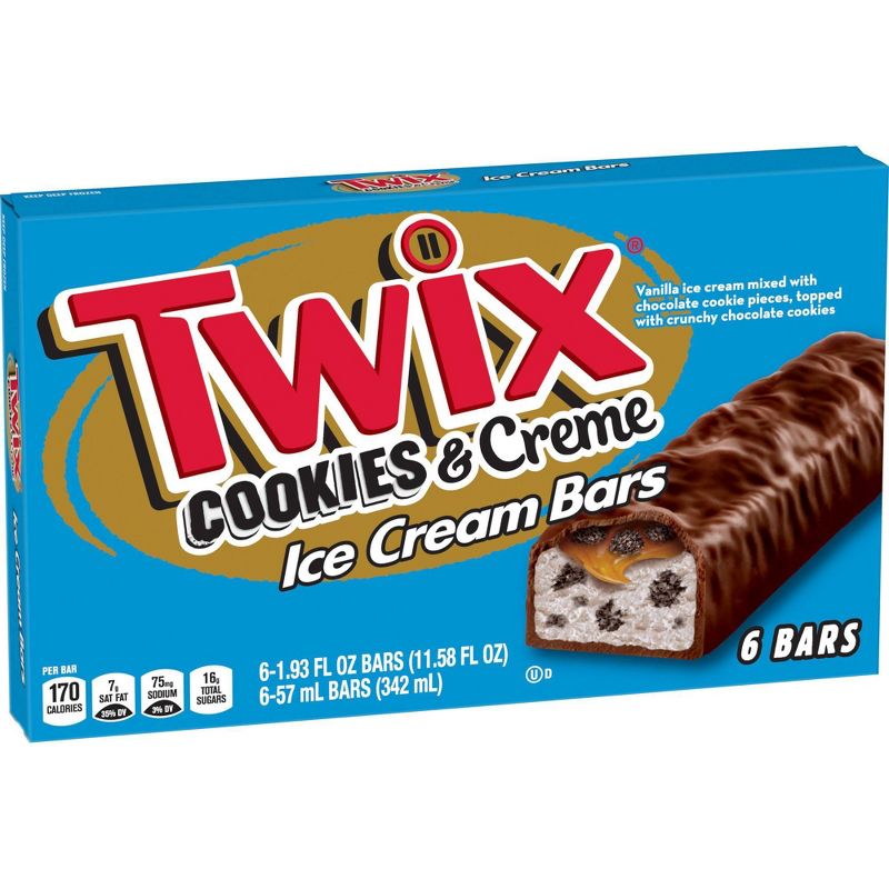 Twix Cookies & Creme Ice Cream Bars - 6ct