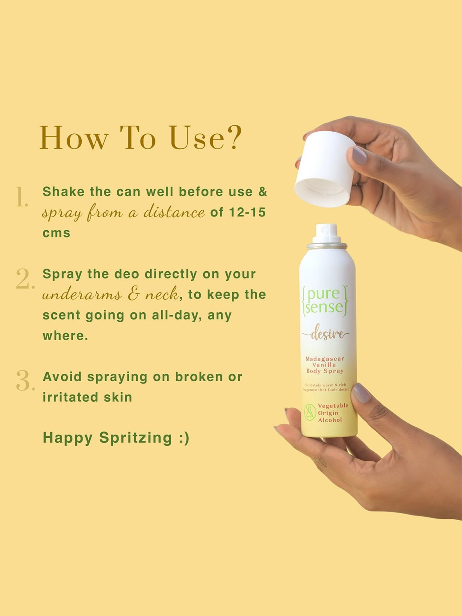 Pure Sense Desire Madagascar Vanilla Body Spray - 150 ml