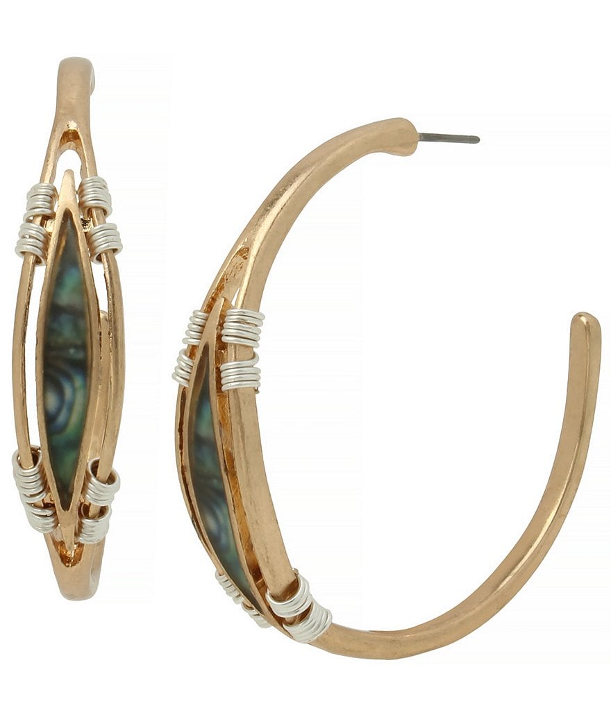 Robert Lee Morris Soho Abalone Hoop Earrings