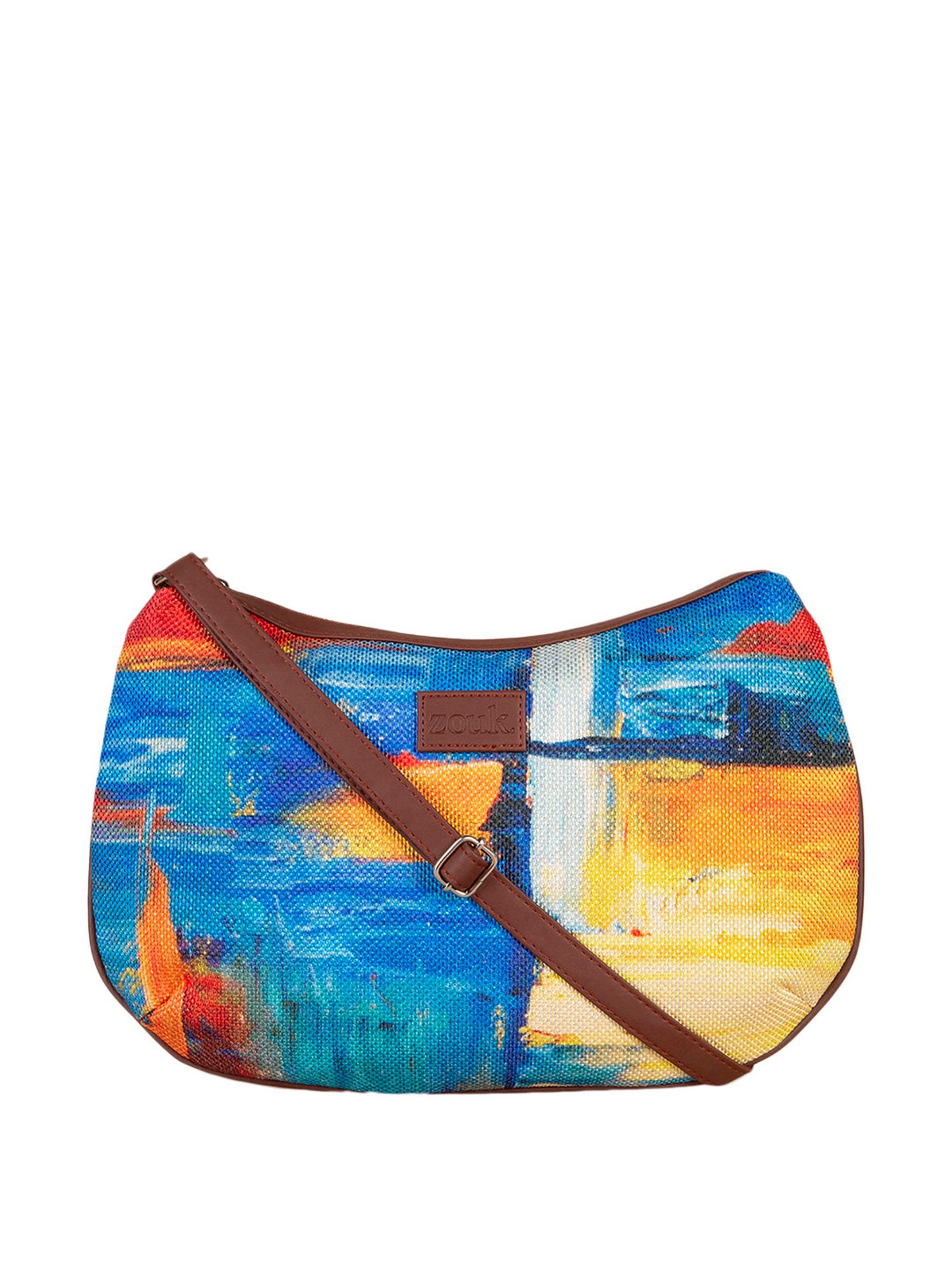 ZOUK Multicolor Printed Medium Sling Handbag