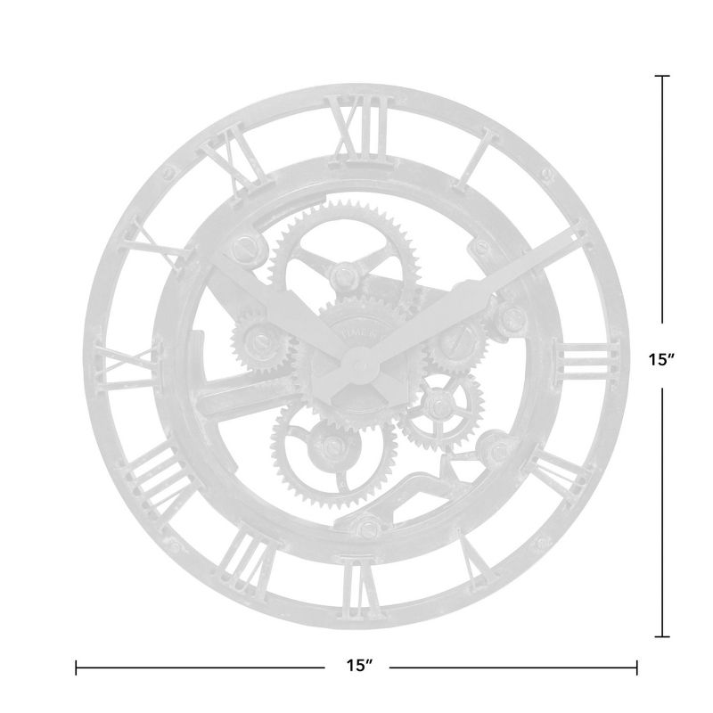 15" Oxidized Gears Wall Clock Metallic Teal - FirsTime & Co.