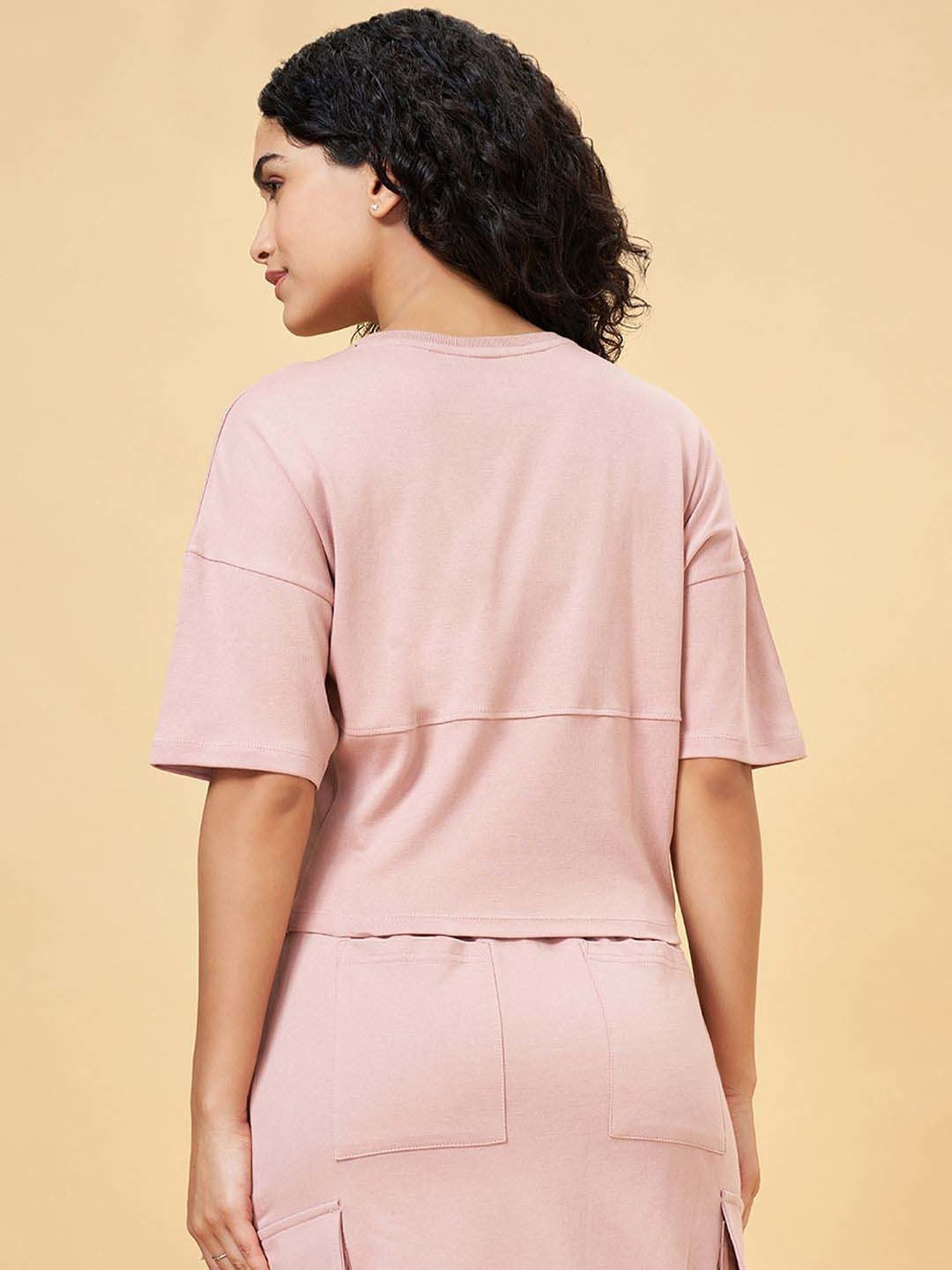 Ajile by Pantaloons Pink Cotton Printed T-Shirt