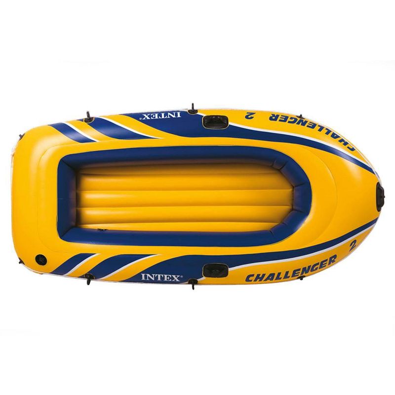 Intex Excursion 5 Person Inflatable Raft, 2 Oars and 2 Red Life Jackets, L/XL