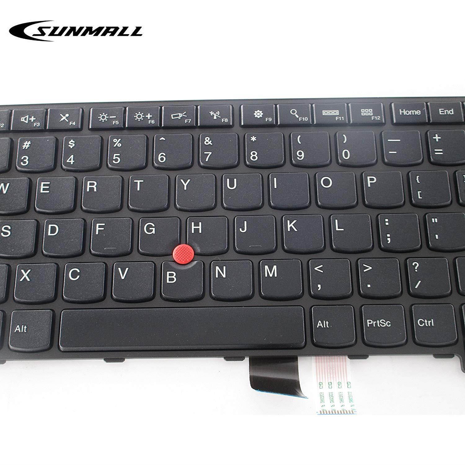 SUNMALL Laptop Keyboard Replacement with Frame Compatible with Lenovo Thinkpad E550 E550C E555 E560 E565 Series Laptop Black US Layout (6 Months Warranty)