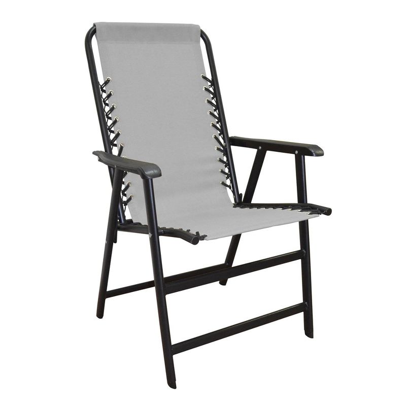 Caravan Canopy Infinity Suspension Steel Frame Patio Deck Folding Chair, Gray