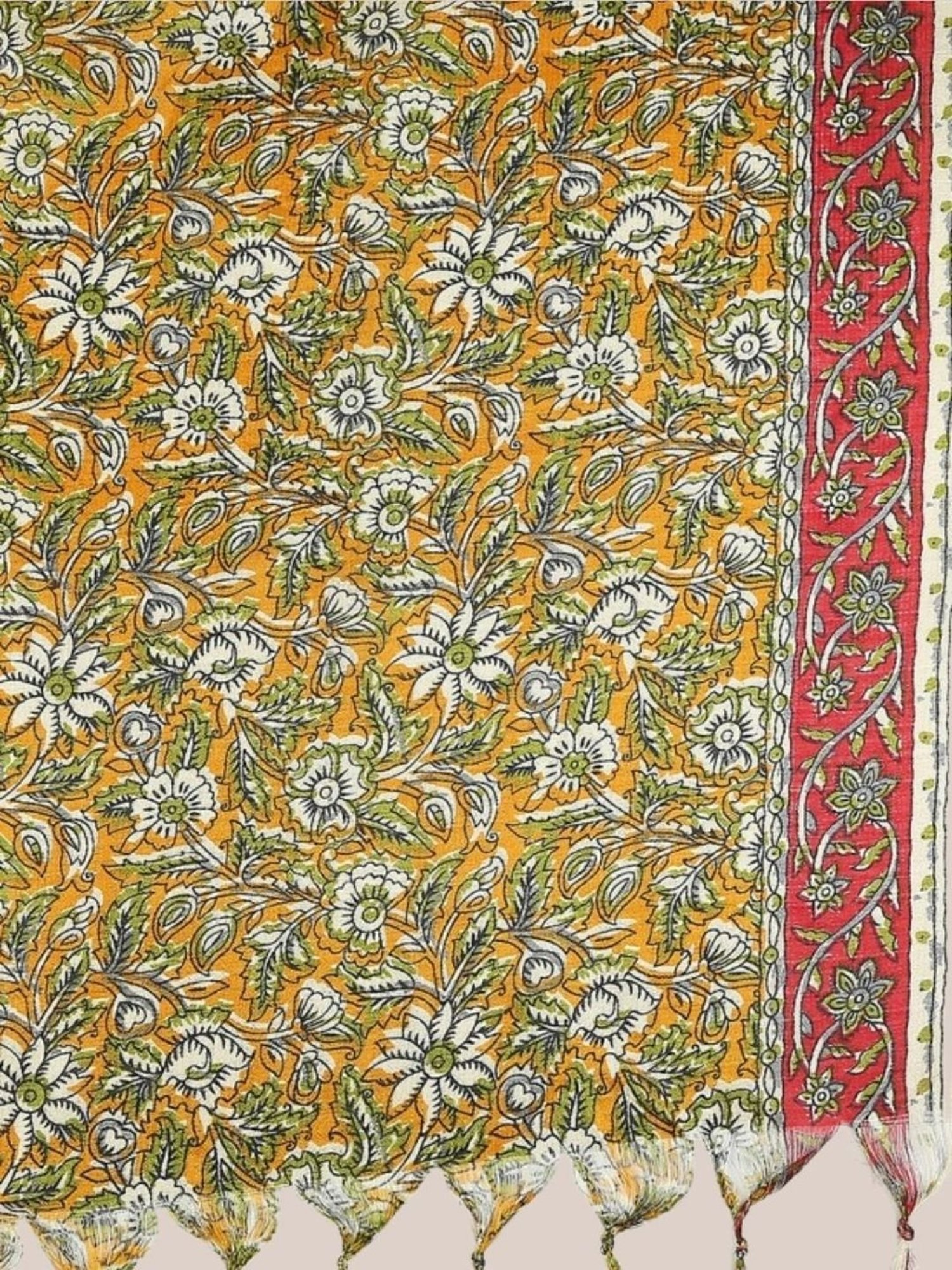 Dupatta Bazaar Mustard Floral Print Dupatta