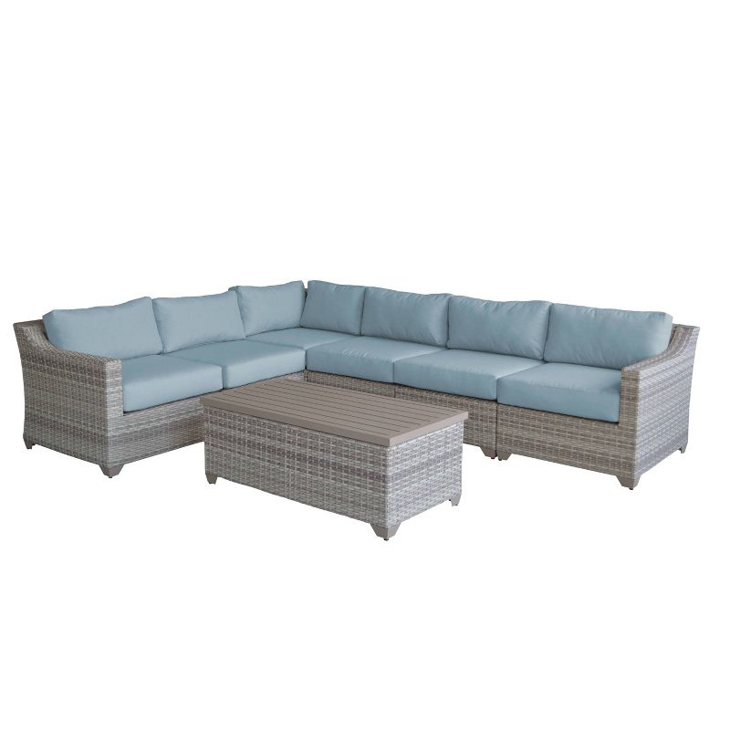 Fairmont 7pc Patio Sectional Seating Set with Cushions - Spa - TK Classics