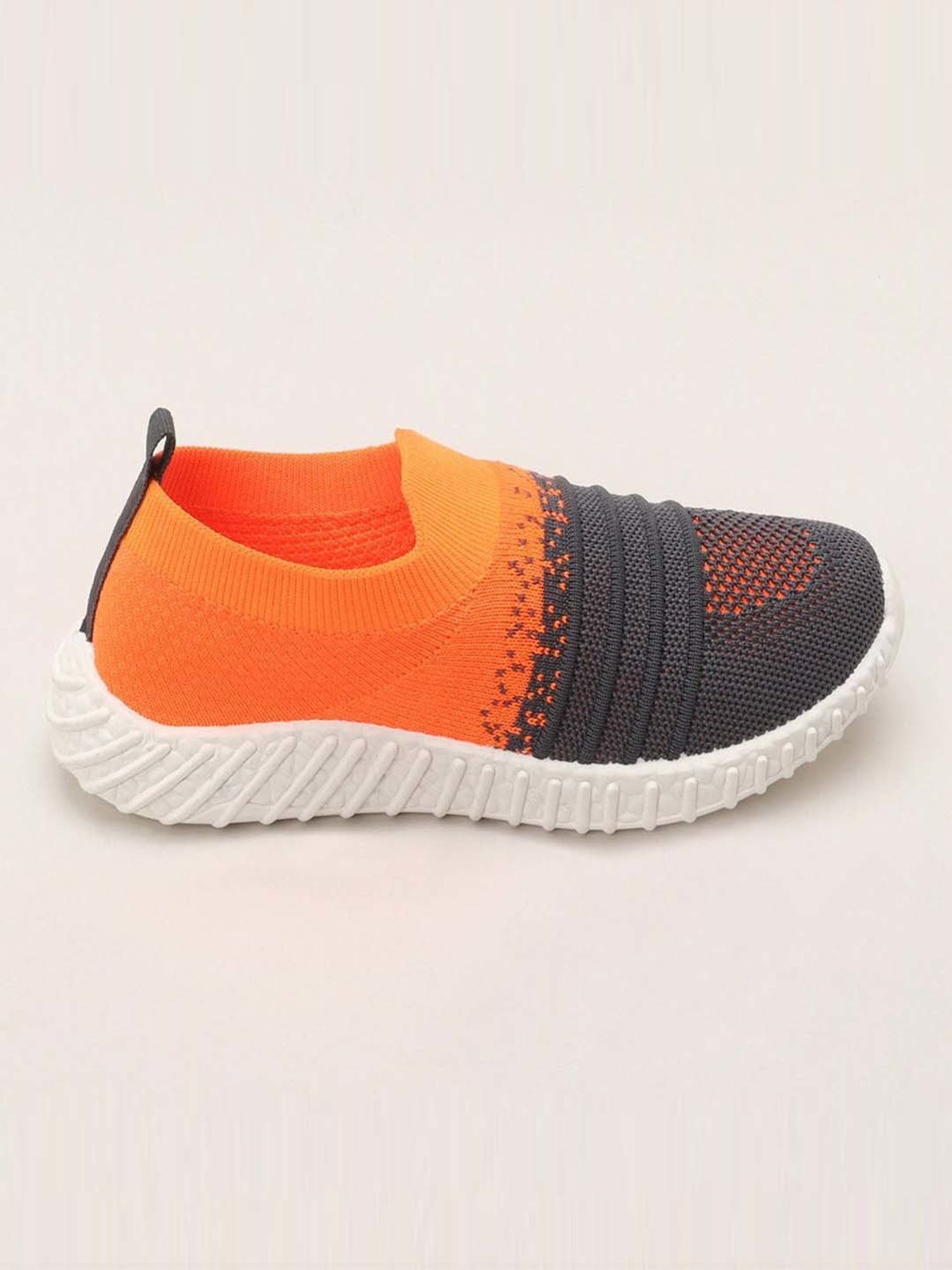 Priaansha Kids Grey & Orange Casual Slip-Ons