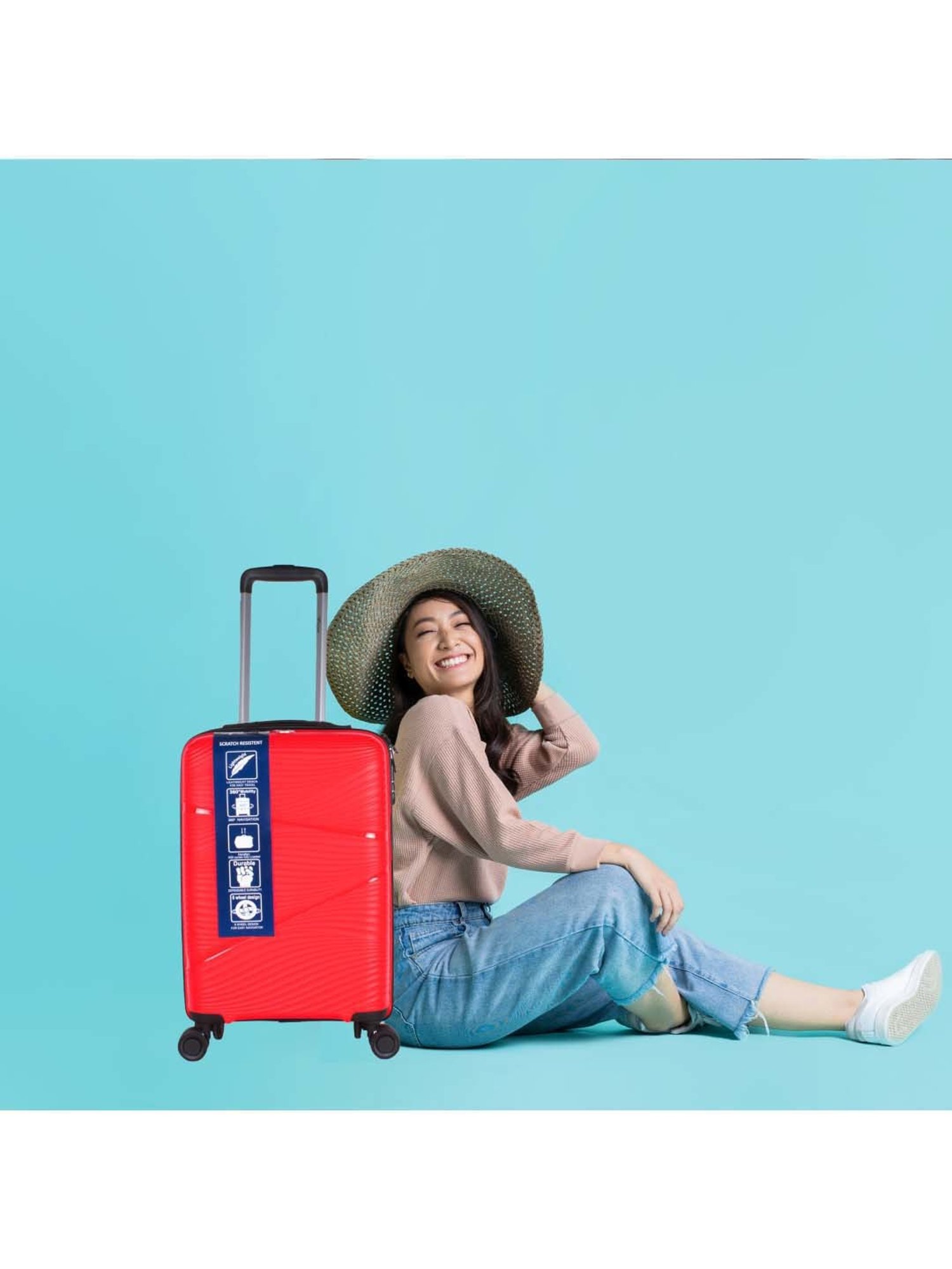 F Gear 4 Wheel Large Hard Cabin Trolley - 46 cm