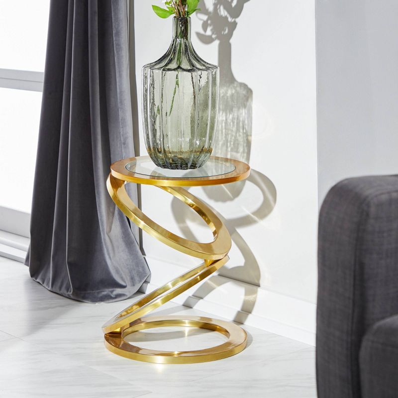 Contemporary Aluminum Accent Table Gold - Venus Williams Collection