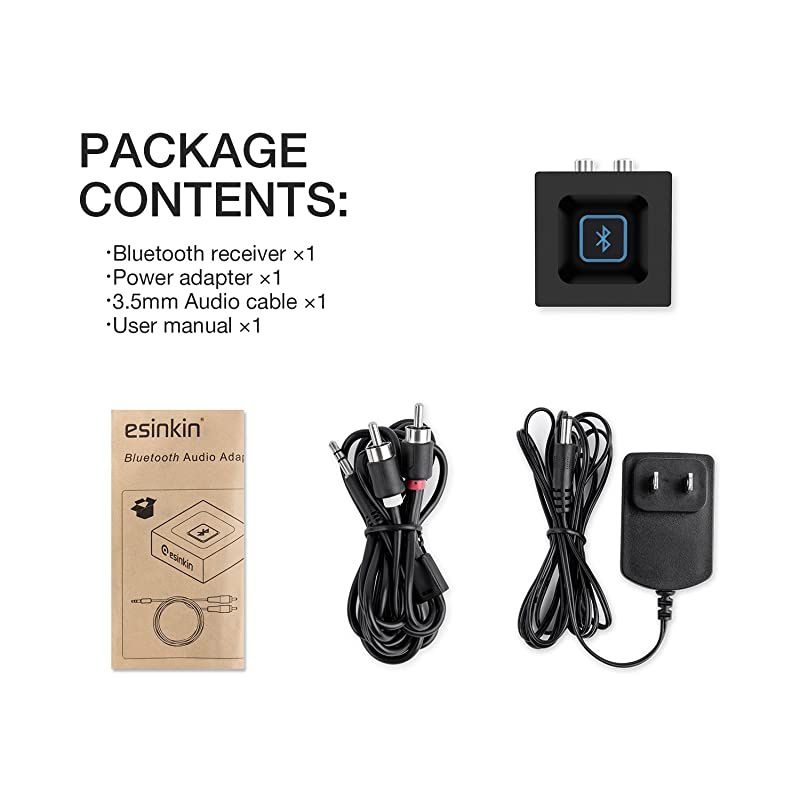 Wireless Audio Receiver for Music Streaming Sound System Works with Smart Phones and Tablets Wireless Adapter for Speakers