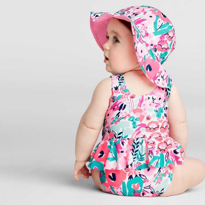 Baby Girls' Floral Skirted One Piece Swimsuit - Just One You® made by carter's Pink 9M
