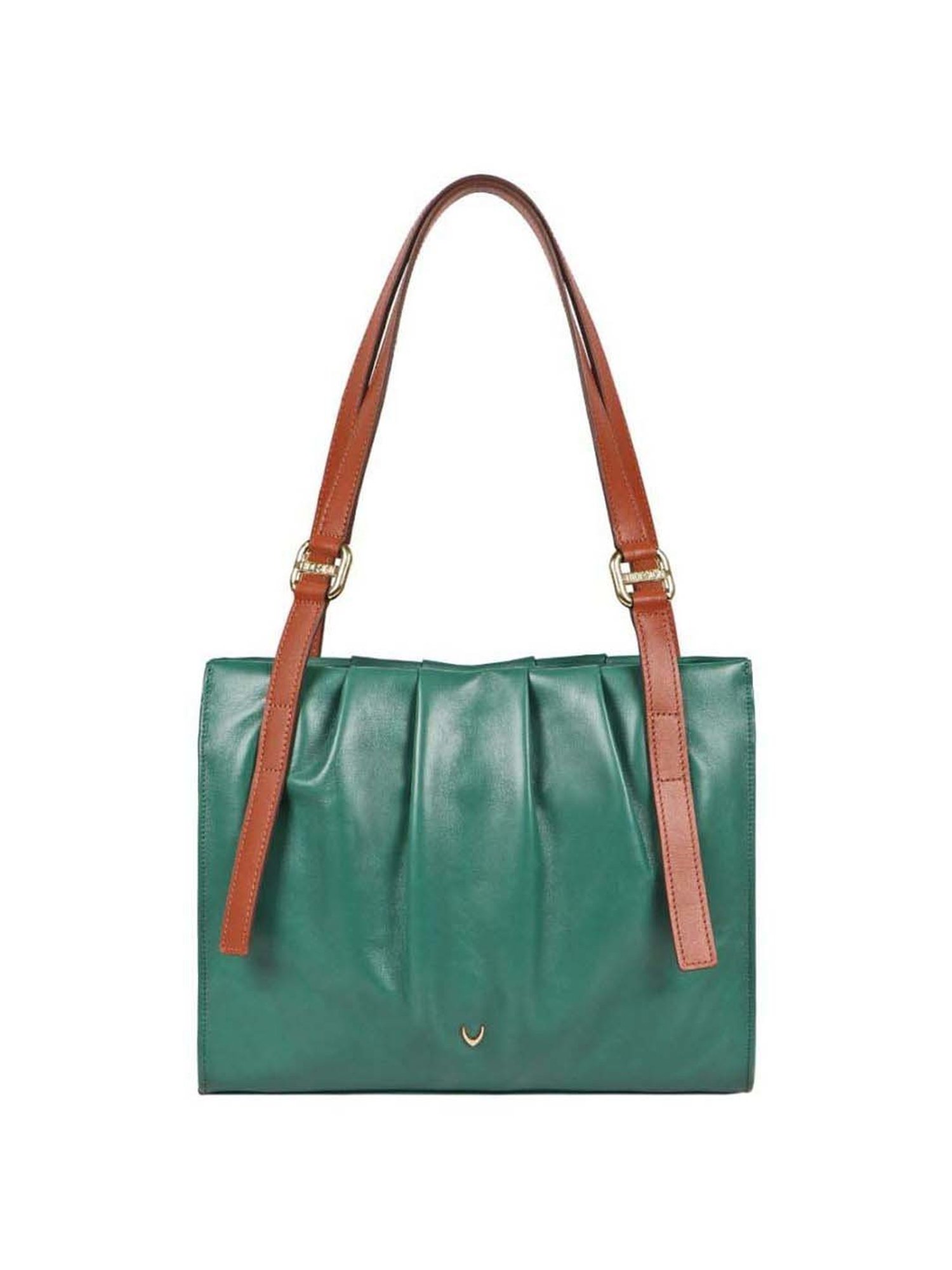 Hidesign Malasana Green Solid Medium Shoulder Handbag
