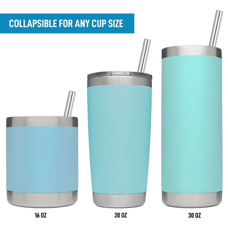 Zulay Kitchen Eco-Friendly Collapsible Straw Reusable With Case and Cleaning Tool