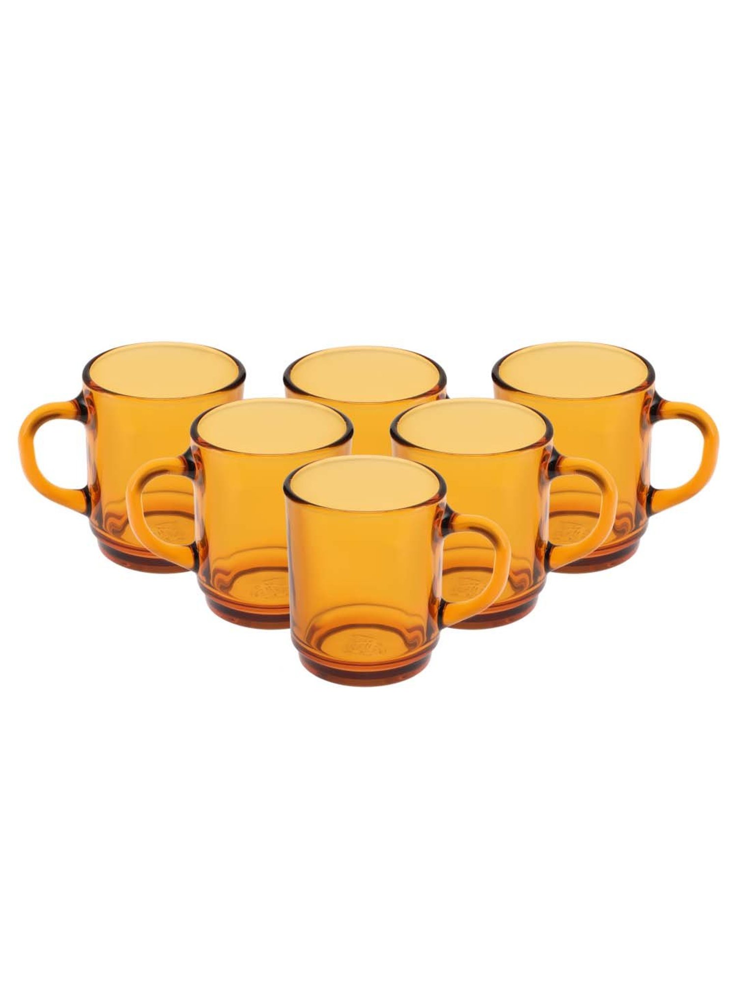 Duralex 'Versailles' Orange Glass 10.5 cm Mug (0.26 L) - Set of 6