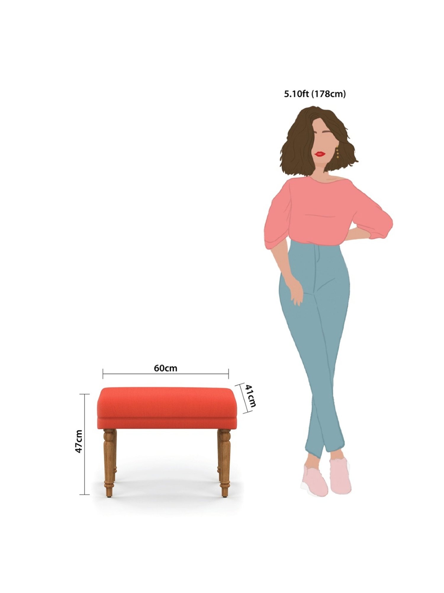 Chumbak Jodhpur Sailor Solid Blue Sheesham Wood Bench