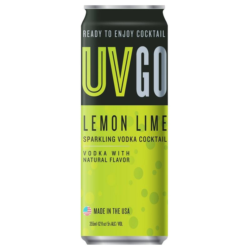 UVGO Lemon Lime Sparkling Vodka Cocktail - 355ml Can