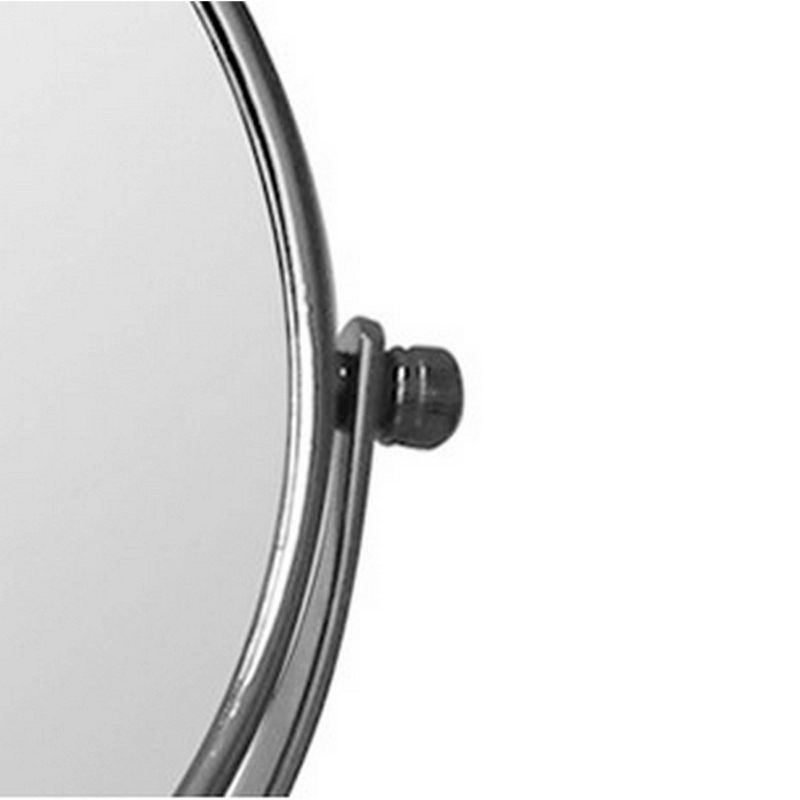 Freestanding Bath Magnifying Makeup Mirror Light Silver 14" - Elegant Home Fashions