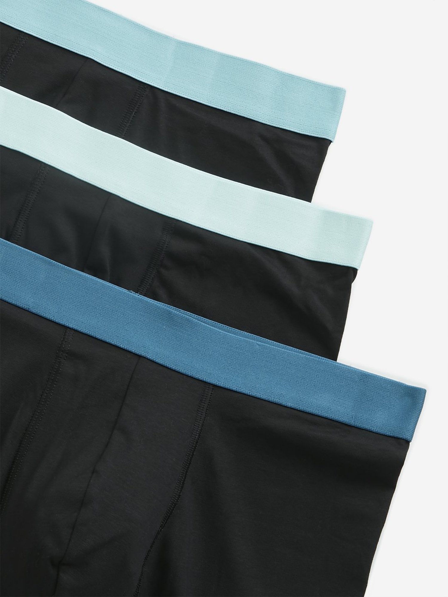 WES Lounge by Westside Black Solid Cotton Blend Trunks - Pack of 3