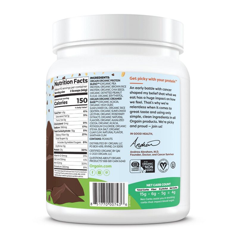 Orgain Organic Protein Plant Based Powder - Chocolate Peanut Butter - 16.3oz