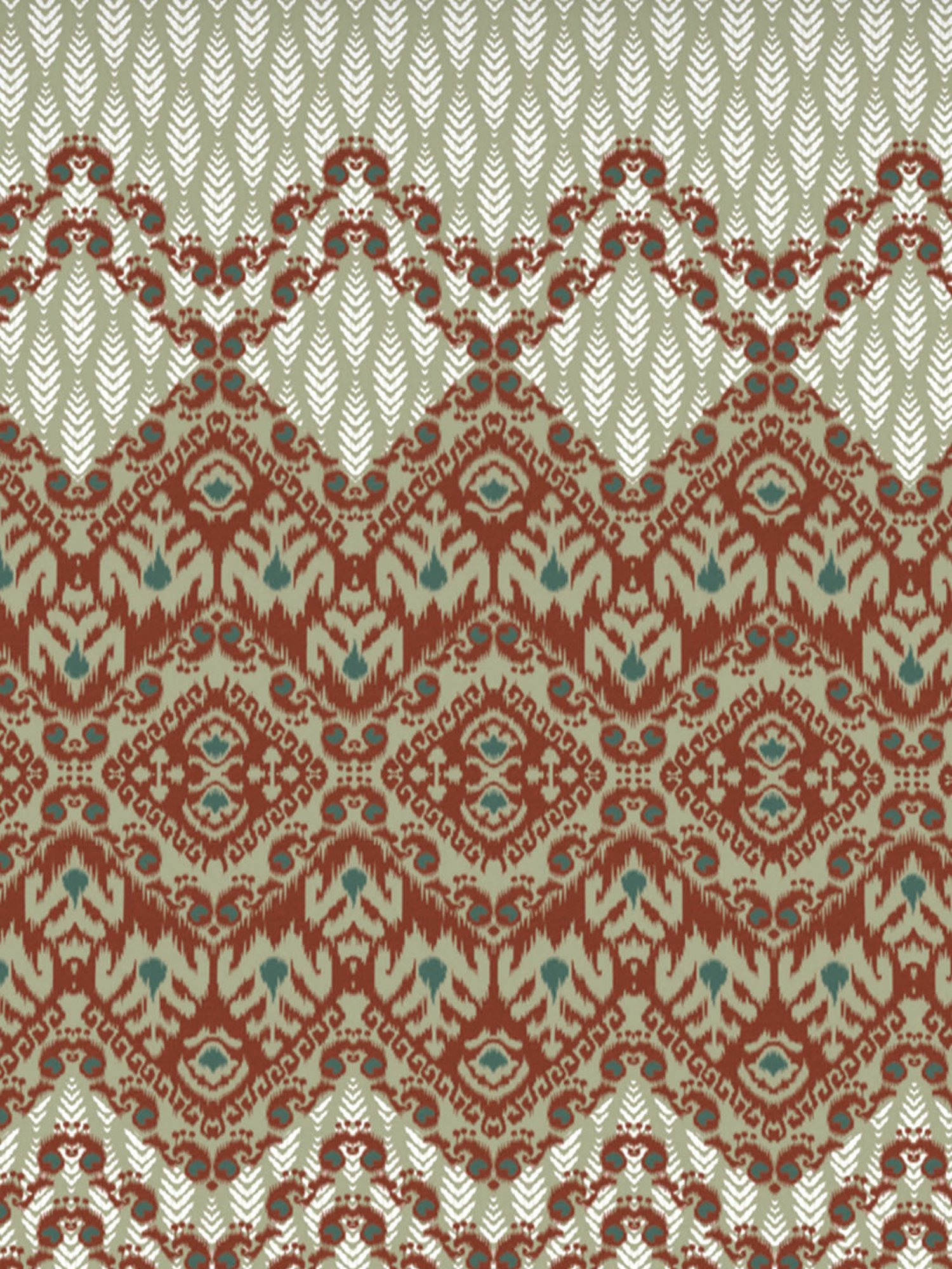 Spaces Ikkat Chevron Orange 144 TC Cotton King Bedsheet with 2 Pillow Covers