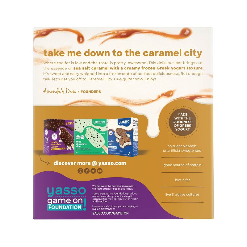 Yasso Frozen Greek Yogurt - Sea Salt Caramel Bars - 4ct