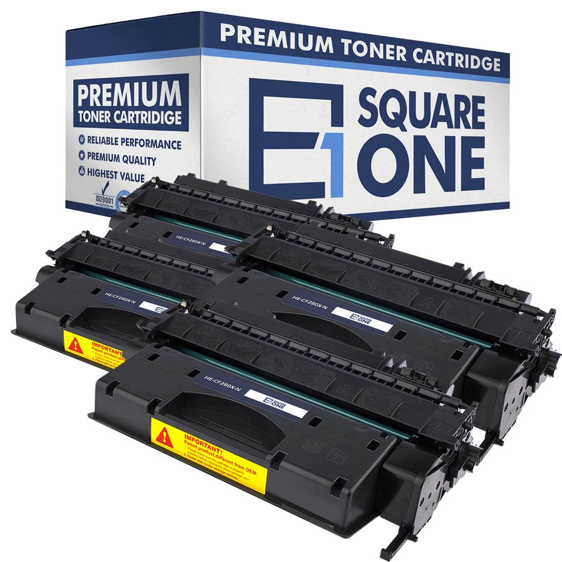 eSquareOne Compatible High Yield Toner Cartridge Replacement for HP 80X CF280X (Black, 4-Pack)