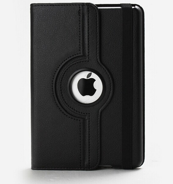 360 Degree Rotatable Flannel Twill Fine Protected Case for New iPad (iPad 3) / iPad 2 / iPad 4 / iPad, Black