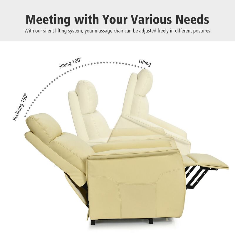 Gorelax Electric Power Lift Massage Recliner Chair Sofa w/Remote Control Beige